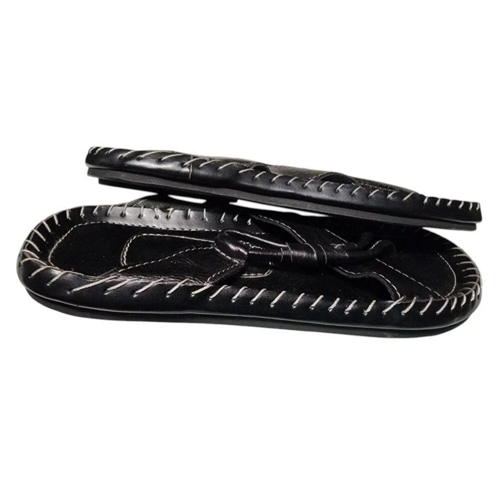 African Hand Made Sandals Mens 7 US 9 Made in Ghana by Kwame Baali Black Leather